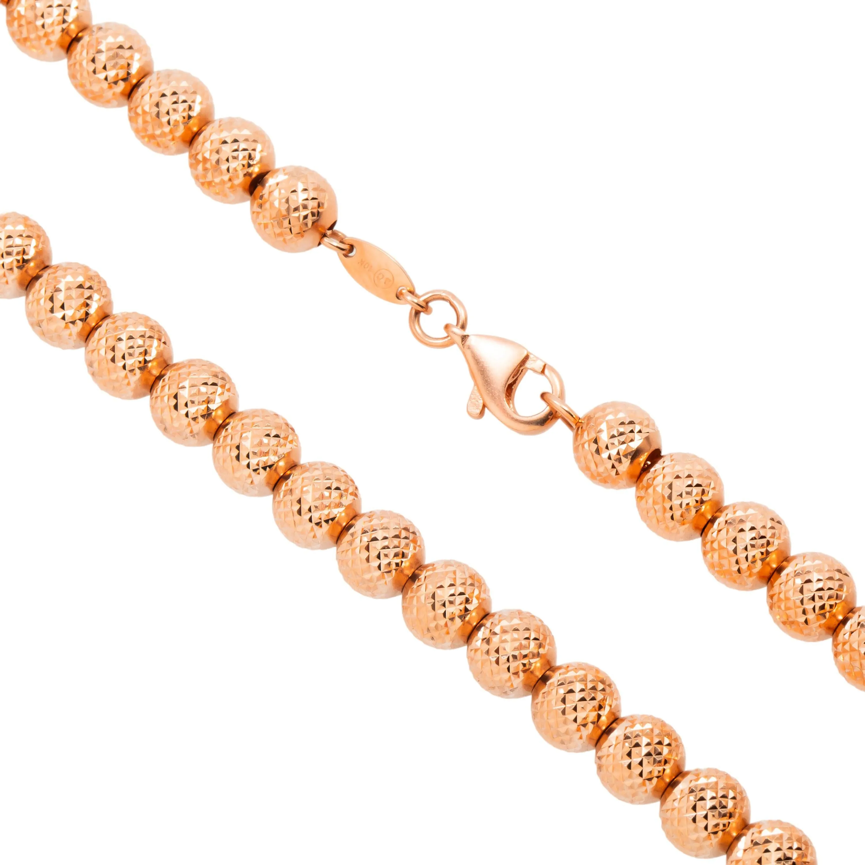 10K GOLD 6.03MM HOLLOW MOON BEAD CHAIN