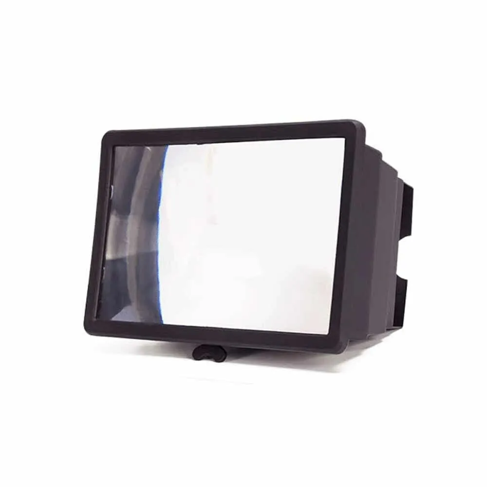 12" HD 3D Phone Screen Magnifier w/ Stand, Adjustable Angle, PVC ABS