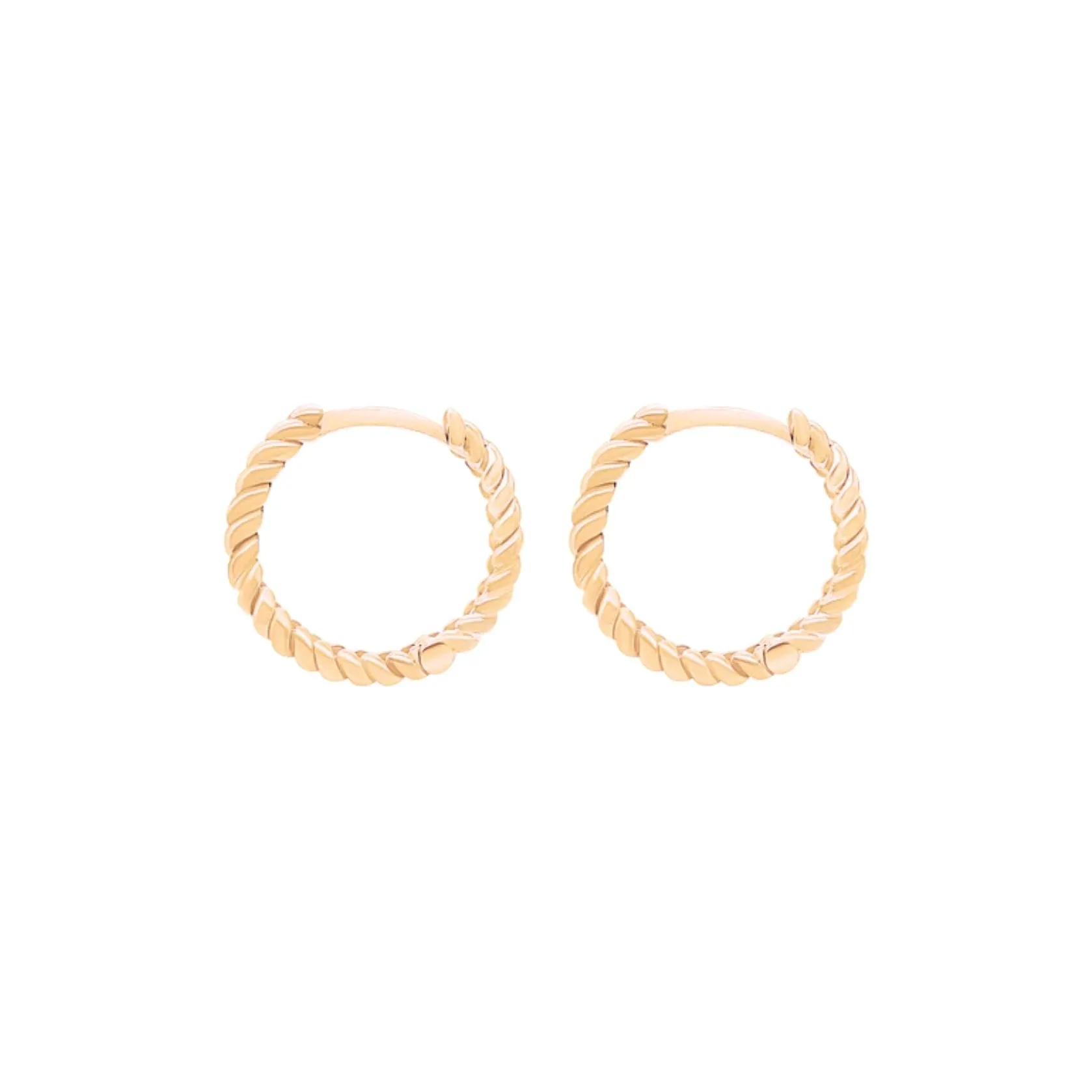 14k Gold Rope Huggie Hoops