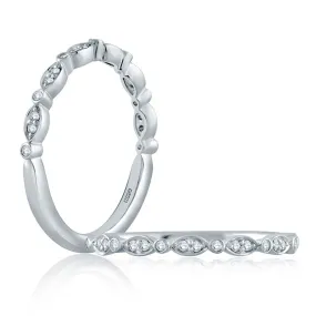 14K White Gold Half Anniversary Alternating Diamond Ring