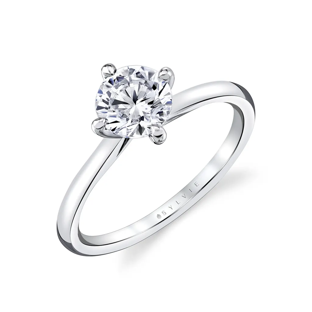 14K White Gold 'Wren' Solitaire Engagement Ring