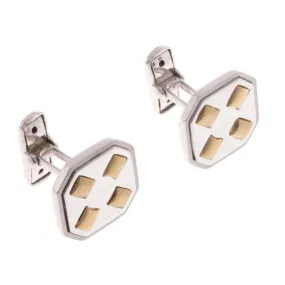 18ct White & Yellow Gold Men's Cufflinks CU-2538