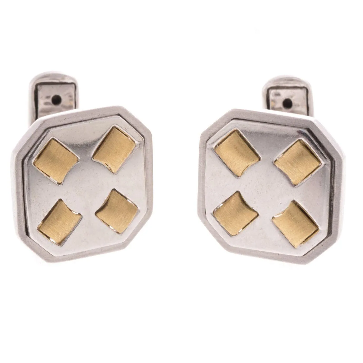 18ct White & Yellow Gold Men's Cufflinks CU-2538