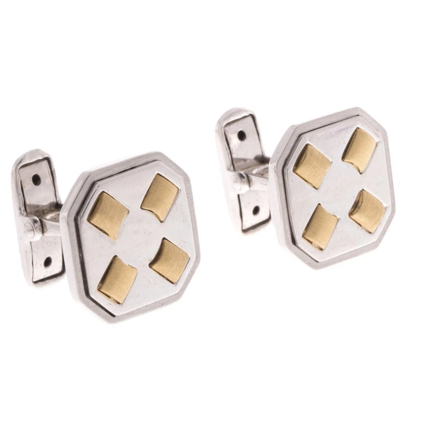 18ct White & Yellow Gold Men's Cufflinks CU-2538