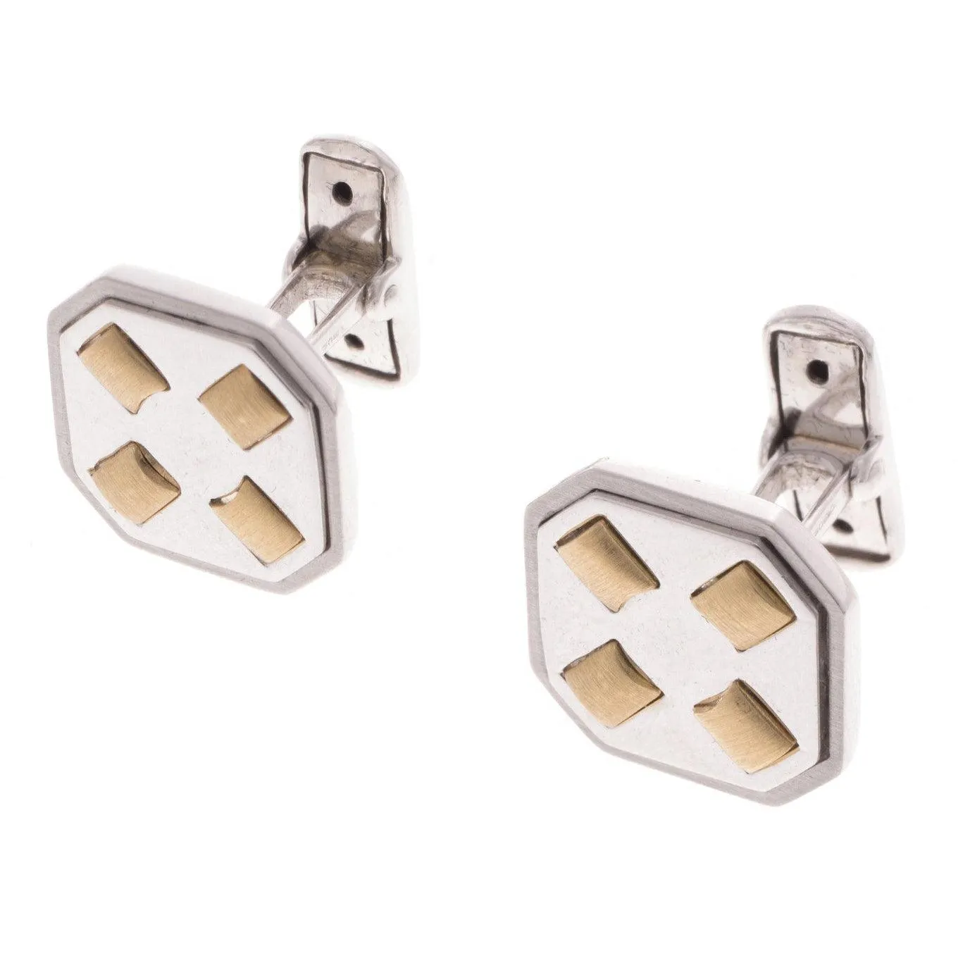 18ct White & Yellow Gold Men's Cufflinks CU-2538