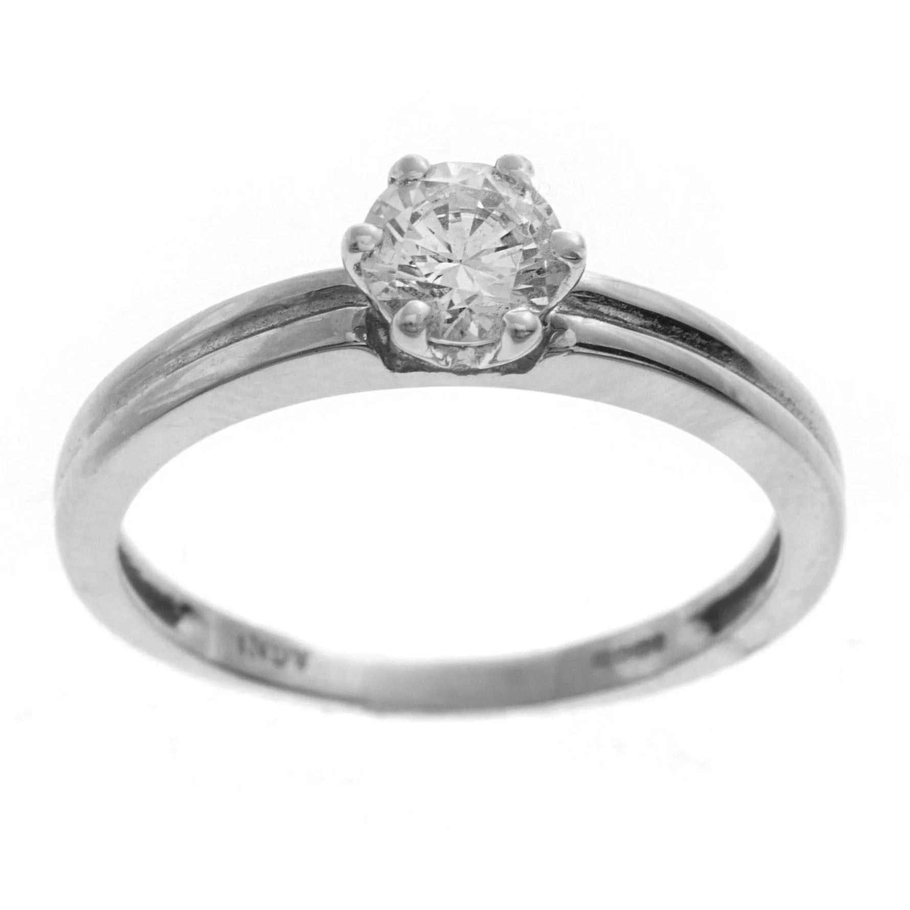 18ct White Gold Cubic Zirconia Engagement Ring LR-2363