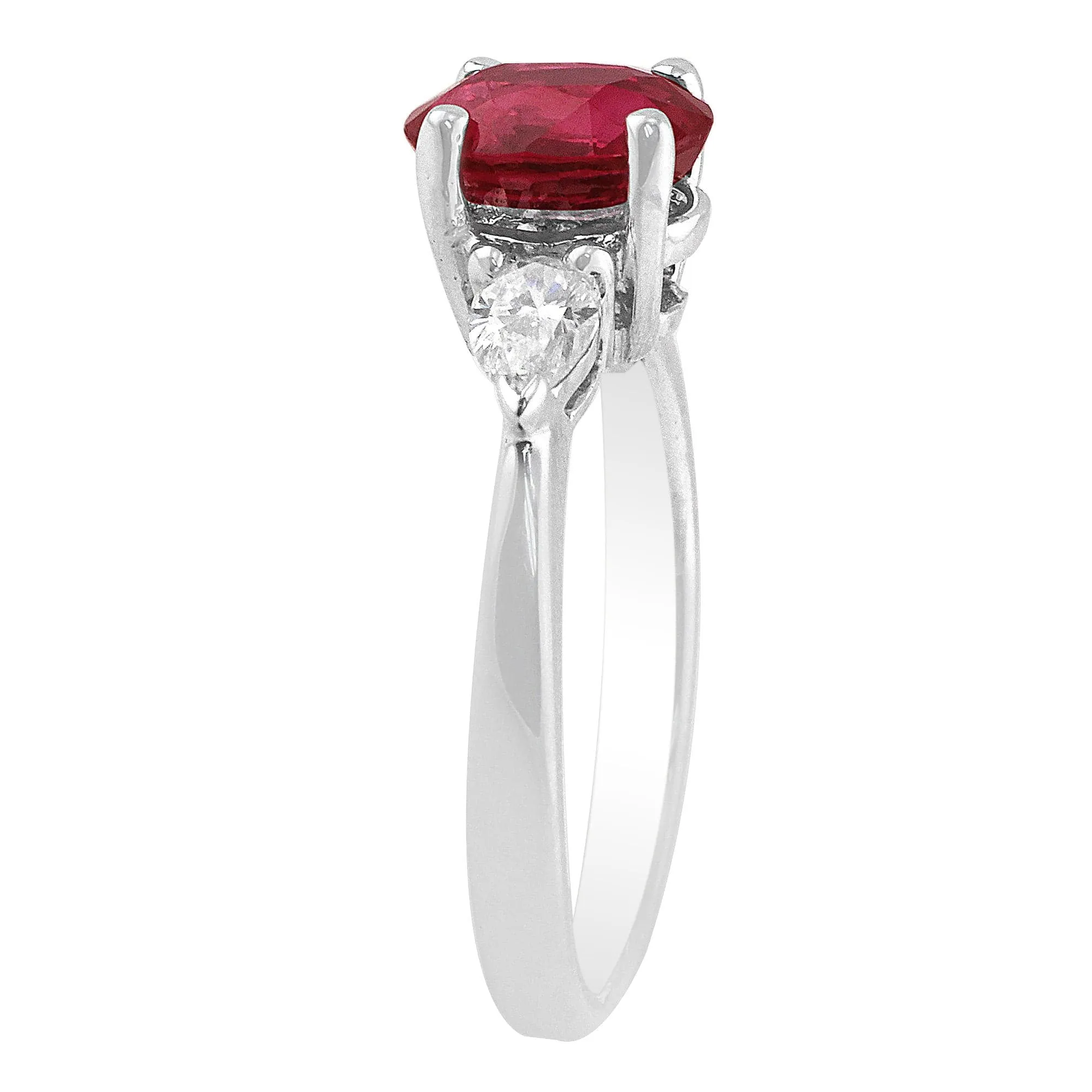 18k White Gold Estate 1.5ct Ruby Diamond Ring