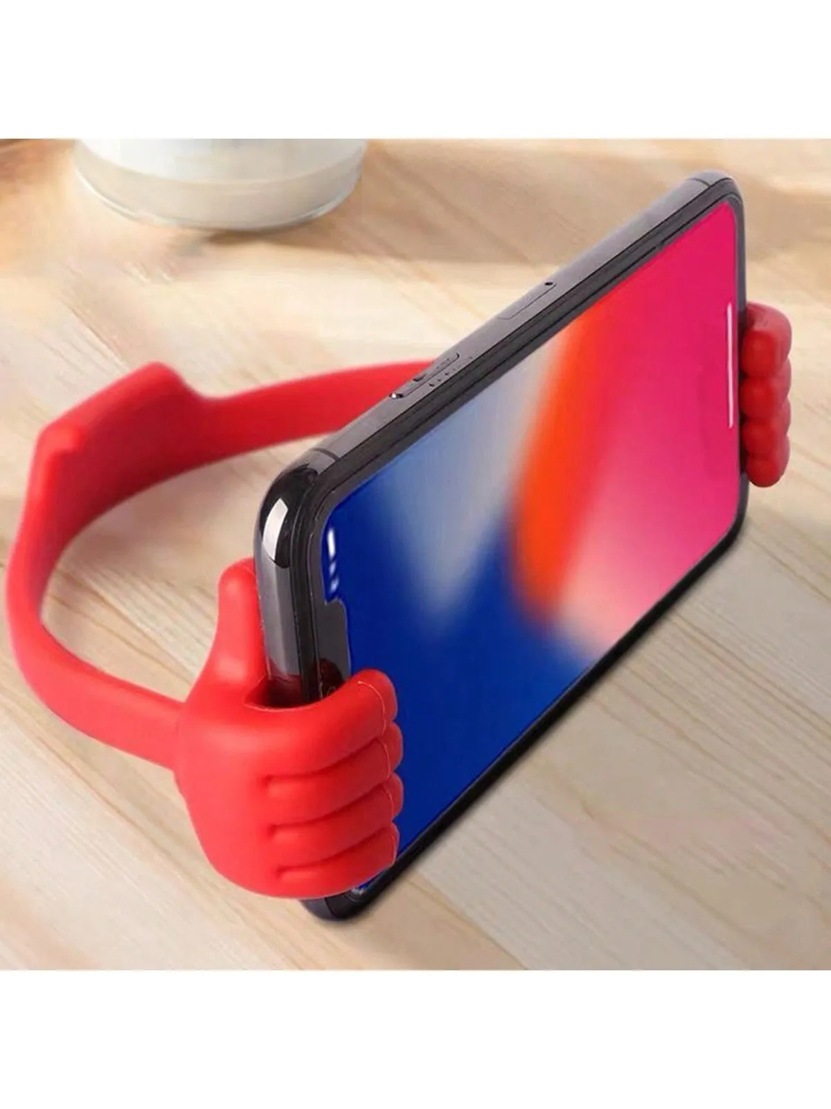 1pc Thumb Shaped Flexible Phone & Tablet Stand, Universal Mobile Phone Holder, Enjoy Movies And More On Your Phone In Bed