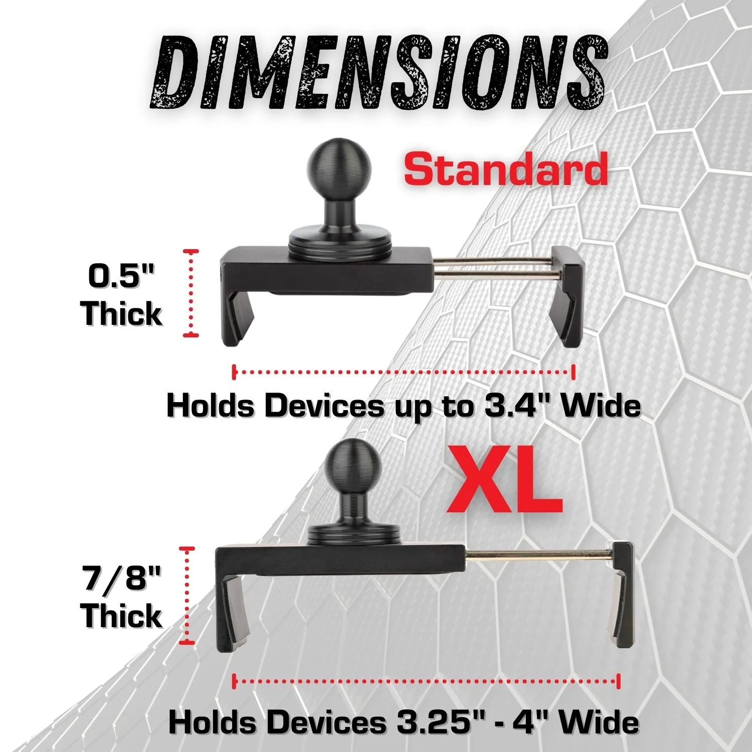 2013-2018 RAM Truck & 2019  RAM 1500 Classic Dual 20mm Ball Metal Dash Mount with Single Phone Holder