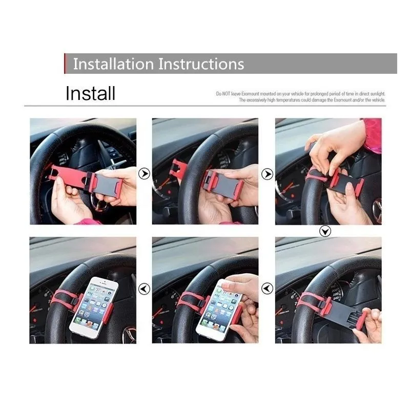 268 Universal Car Steering Wheel Phone Holder