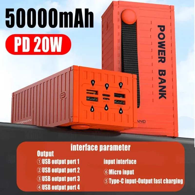 66W 50000Mah Power Bank Container Super Fast Charging Portable Powerbank