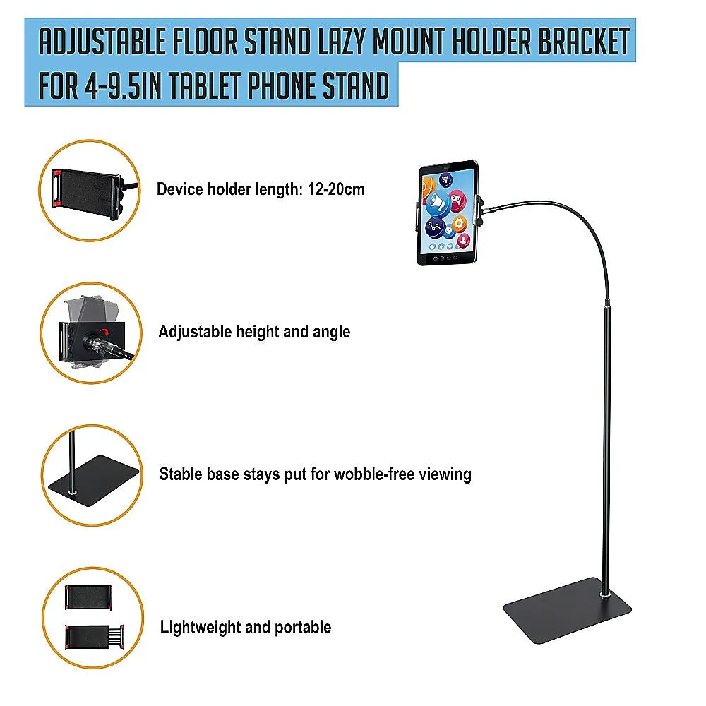 Adjustable Metal Floor Stand for 4-9.5in Devices - Black