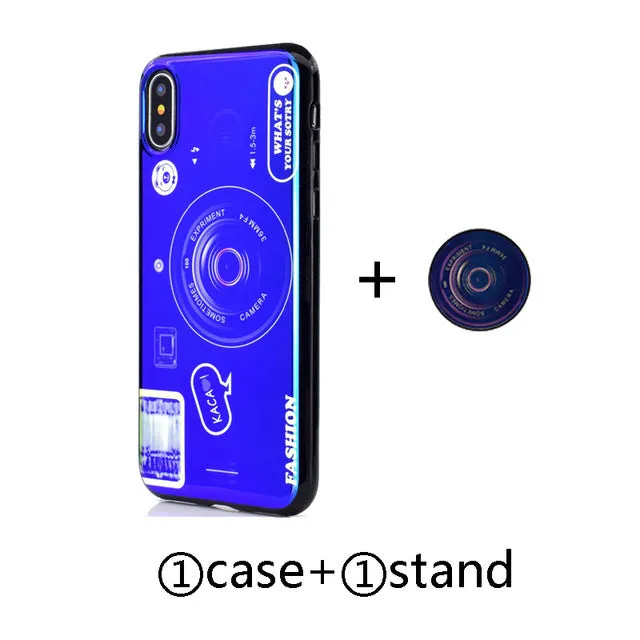 Blu-ray camera Pattern Phone Case For huawei p9 p10 p20 p30 pro lite plus case with Lanyard and Bracket