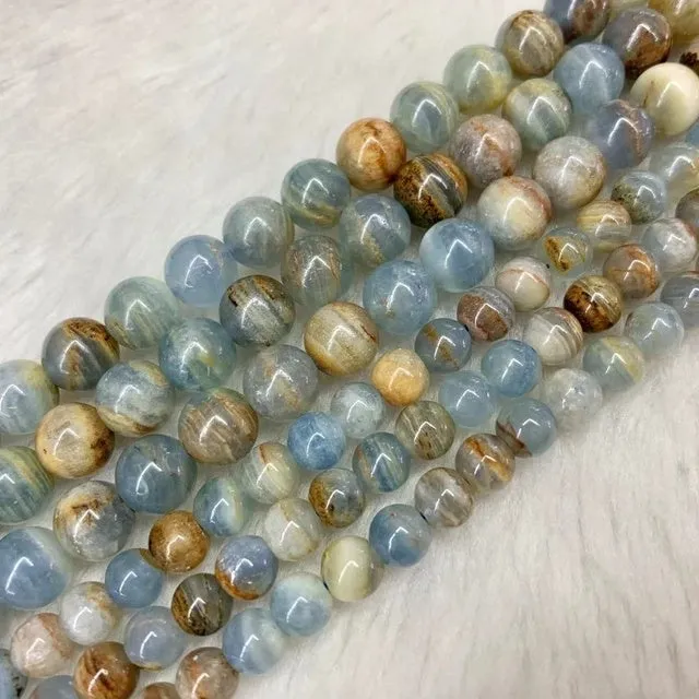 Blue Natural Calcite Beads