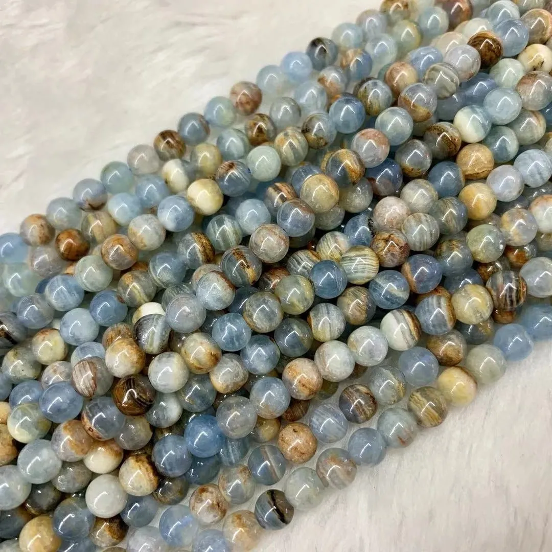 Blue Natural Calcite Beads