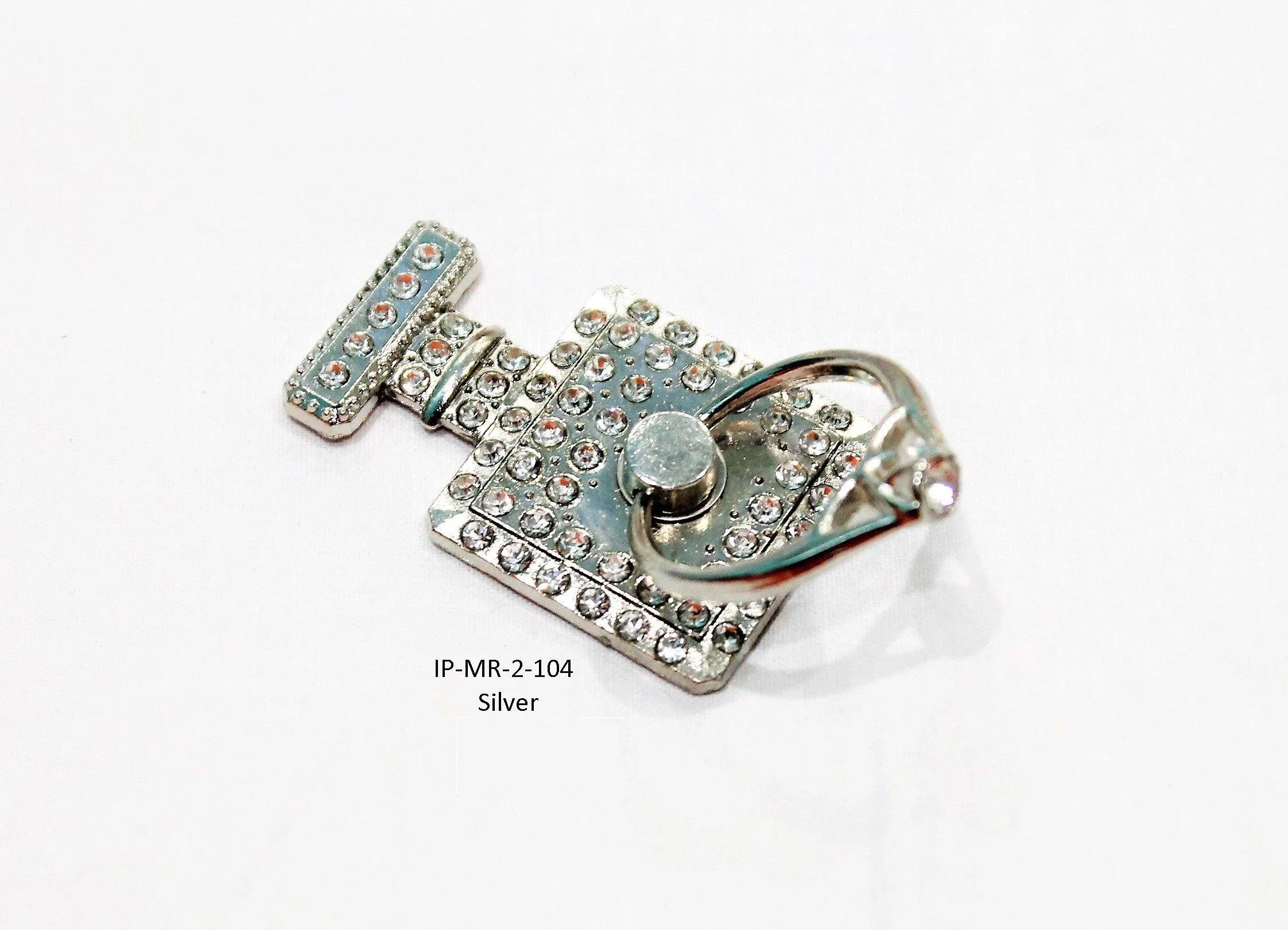 Bottle Shaped RhineStones Studded Metal Mobile Holder Ring Stand