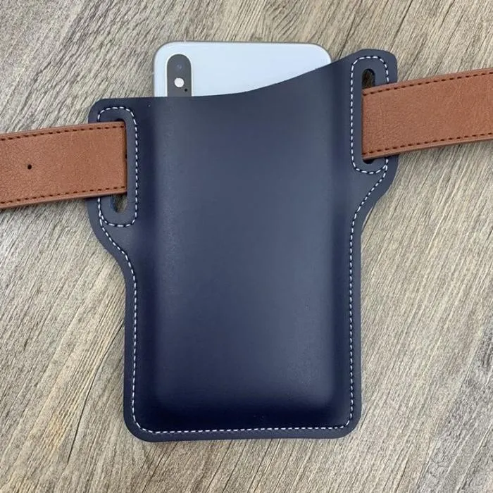 Cellphone Loop Holster Case Belt Waist Bag Props PU Leather Purse Phone Wallet