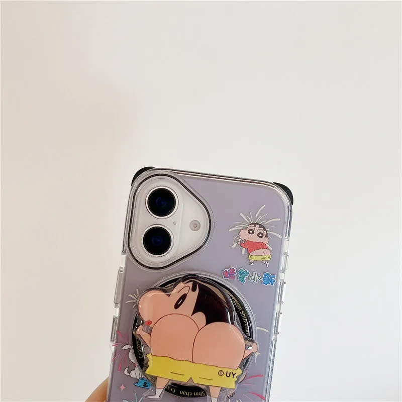 Crayon Shin-chan MagSafe Shockproof Case with Lanyard & Magnetic Airbag Grip Bracket