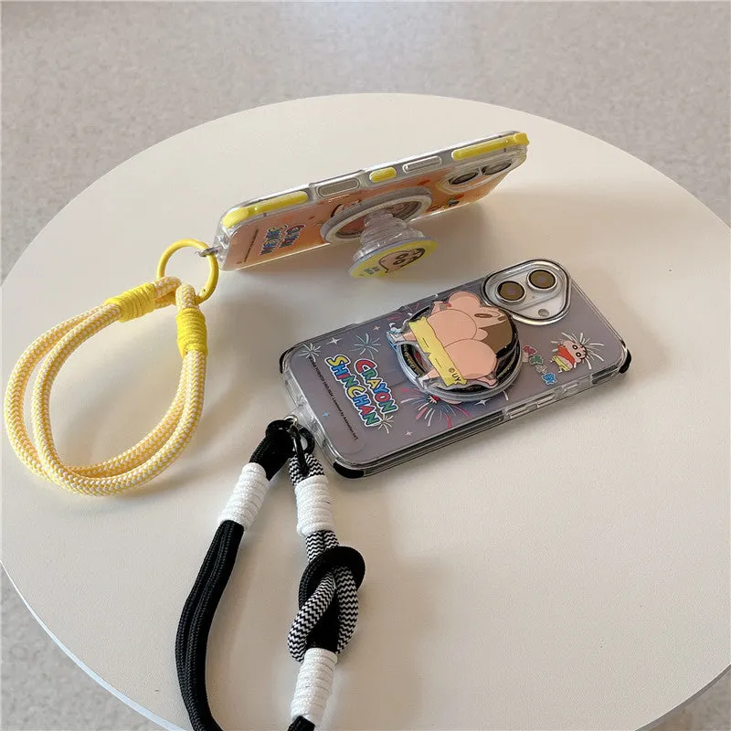 Crayon Shin-chan MagSafe Shockproof Case with Lanyard & Magnetic Airbag Grip Bracket