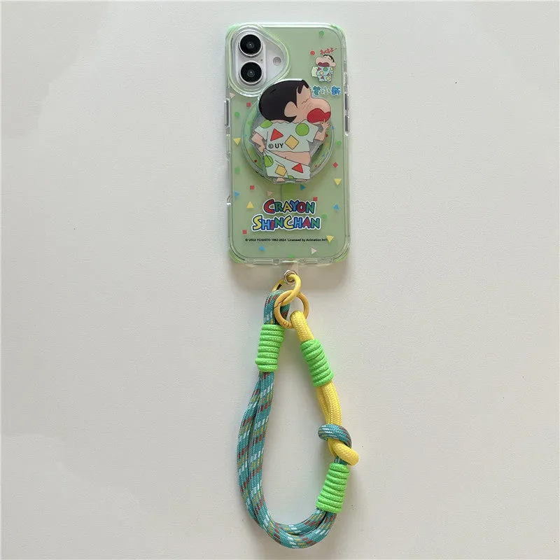 Crayon Shin-chan MagSafe Shockproof Case with Lanyard & Magnetic Airbag Grip Bracket