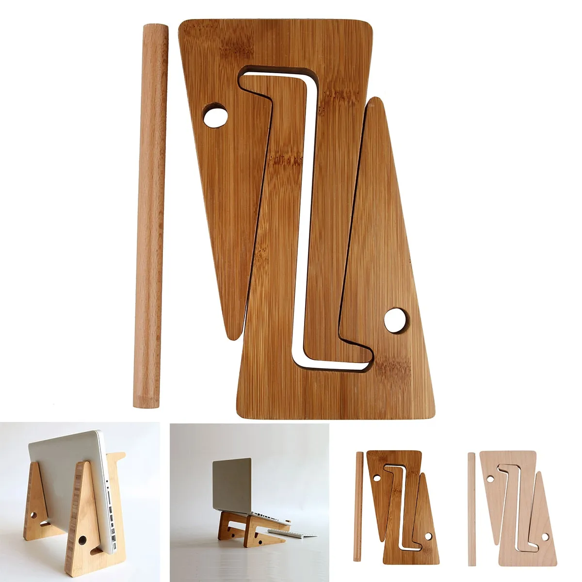 Creative Universal Wooden Detachable Laptop Stand