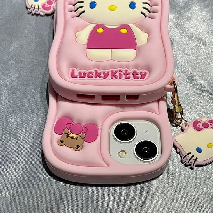 Cute Kawaii Pink 3D Hello Kitty Sanrio Design Protective Shockproof Phone Case iPhone Case for iPhone 11 12 13 14 15 Pro Max Case