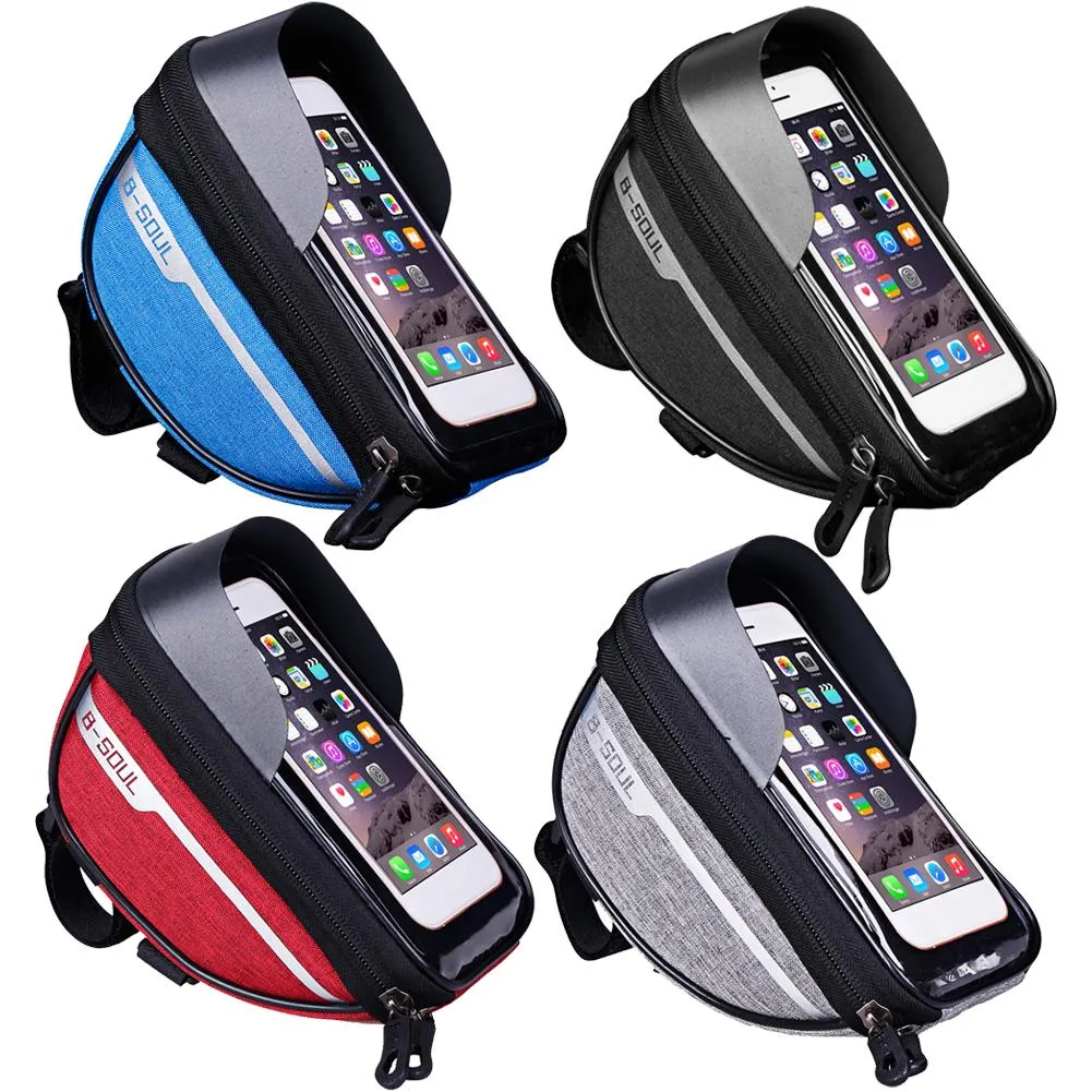 Cycling Bicycle Bike Head Tube Handlebar Cell Mobile Phone Bag Case Holder Case Pannier Waterproof Touchscreen Polyester Bike ba