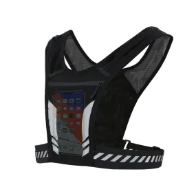 Cycling Vest With Phone Holder Water Bottle Pocket Reflective Running Vest Bag Breathable Mesh Running Backpack For Night Sports