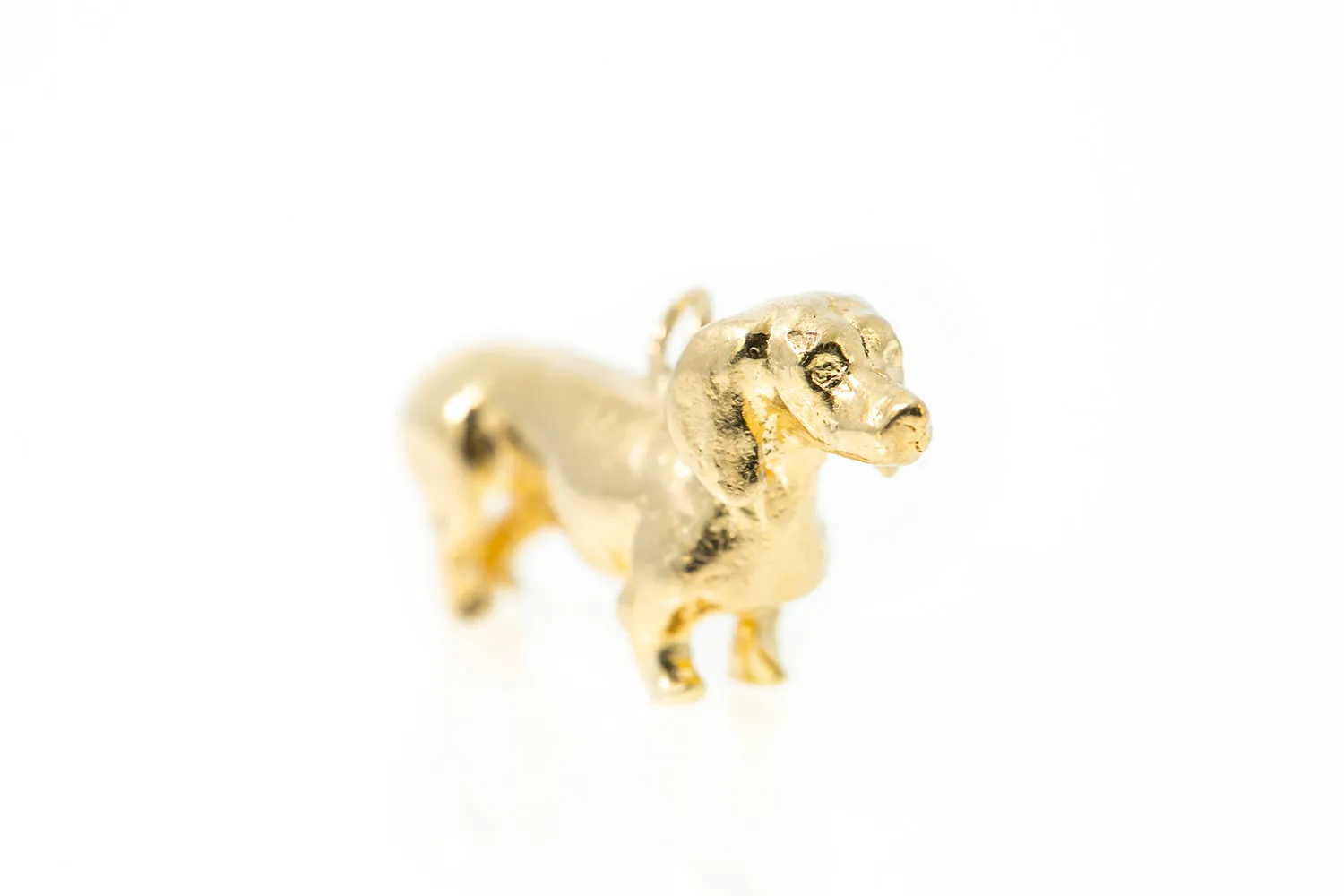 Dachshund Hot Dog Dog Animal Lover 14k 585 Yellow Gold Charm Pendant