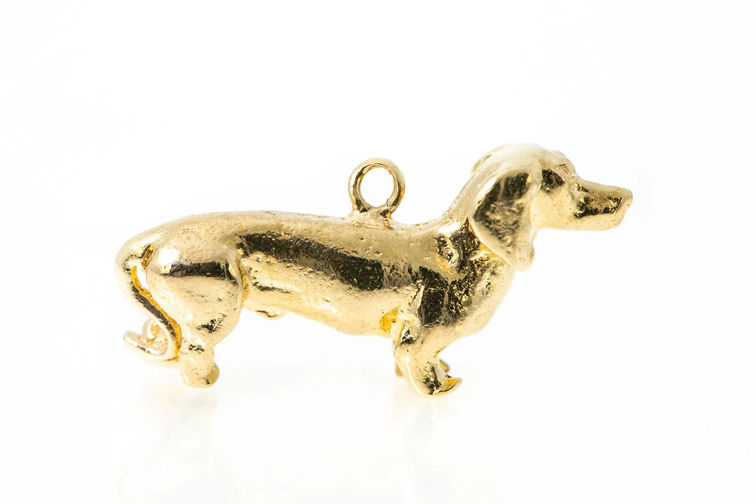 Dachshund Hot Dog Dog Animal Lover 14k 585 Yellow Gold Charm Pendant