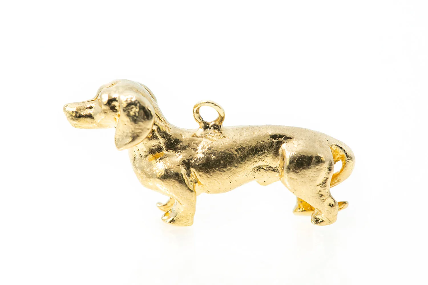 Dachshund Hot Dog Dog Animal Lover 14k 585 Yellow Gold Charm Pendant