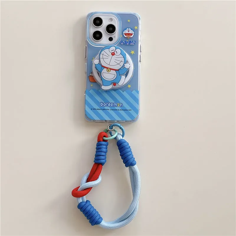 Doraemon MagSafe Shockproof Case with Lanyard & Magnetic Airbag Grip Bracket