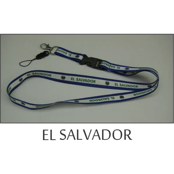 El Salvador Flags Lanyard