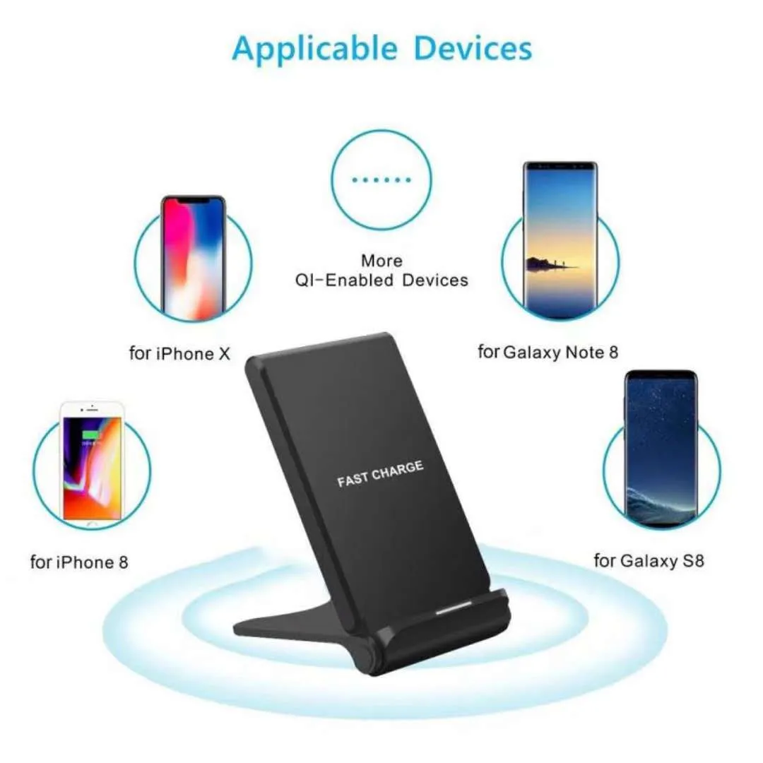 Folding mobile phone holder with wireless charger