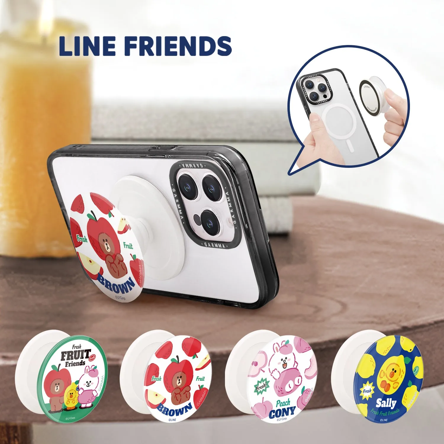 GARMMA Line Friends Magnetic Airbag Bracket Phone Holder