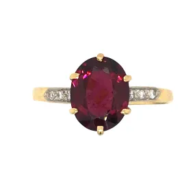 Garnet & Diamond Ring