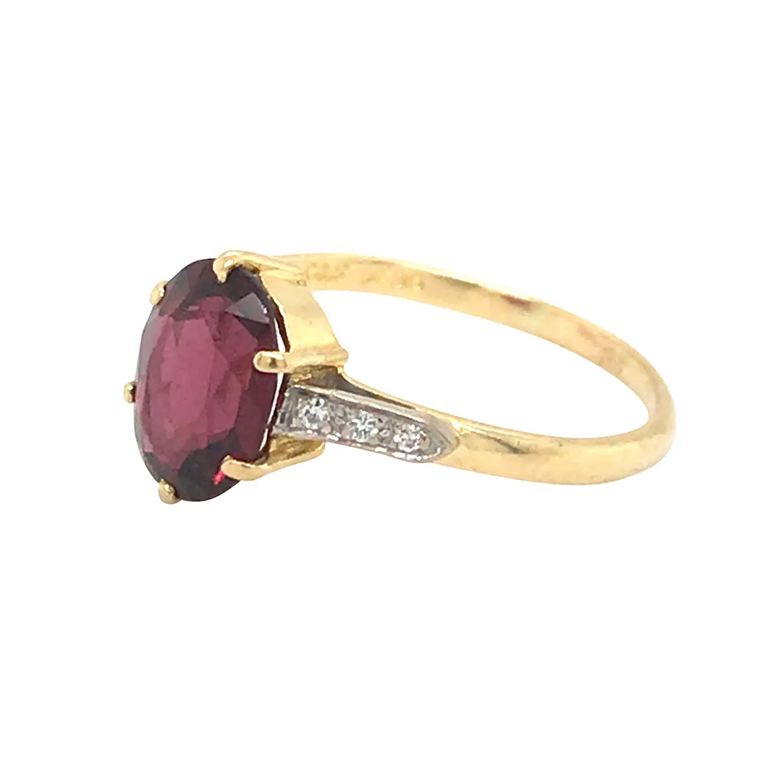 Garnet & Diamond Ring