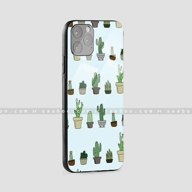 Glass Case With Green Cactus