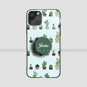 Glass Case With Green Cactus