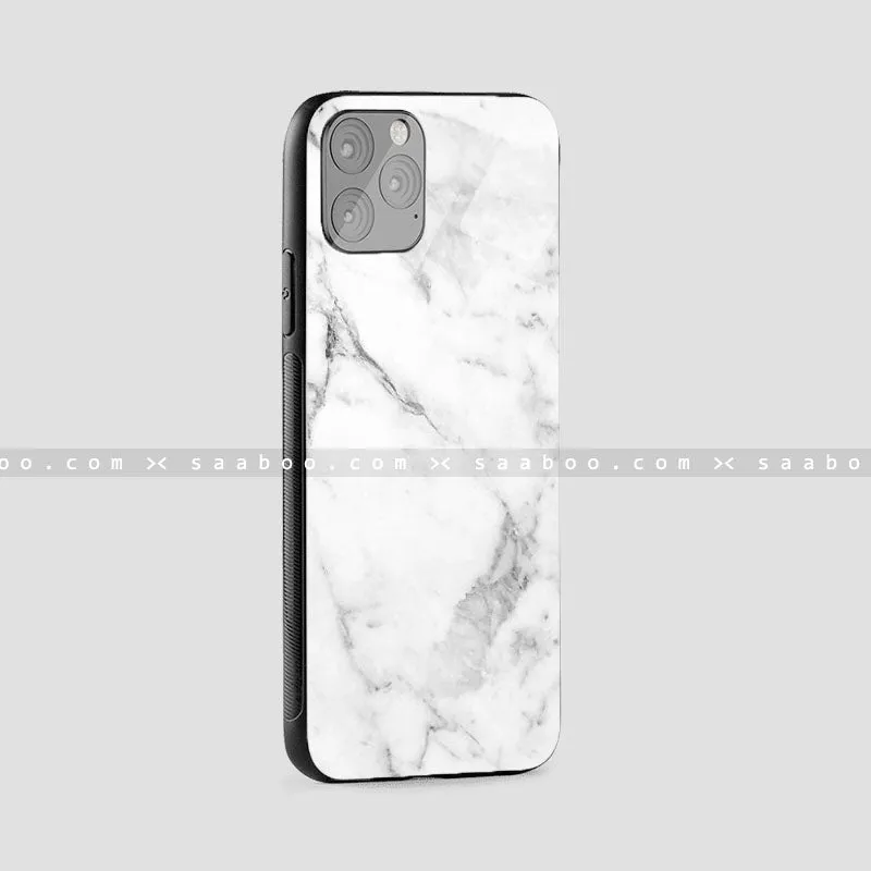 Glass Case With White Marble Print