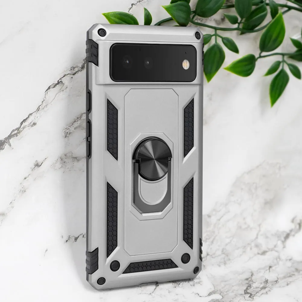 Google Pixel 6 Case, Heavy-Duty and Ring Holder