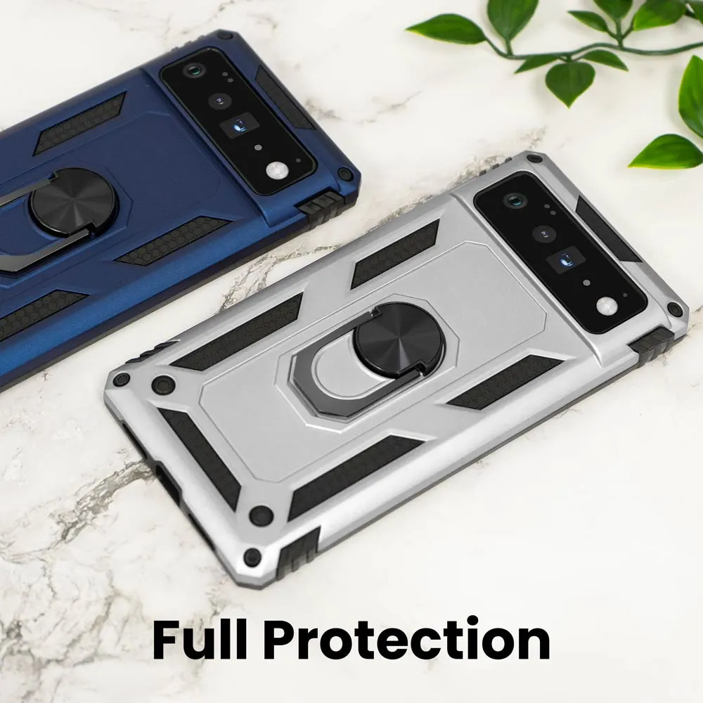 Google Pixel 6 Pro Case, Heavy-Duty with Ring Holder