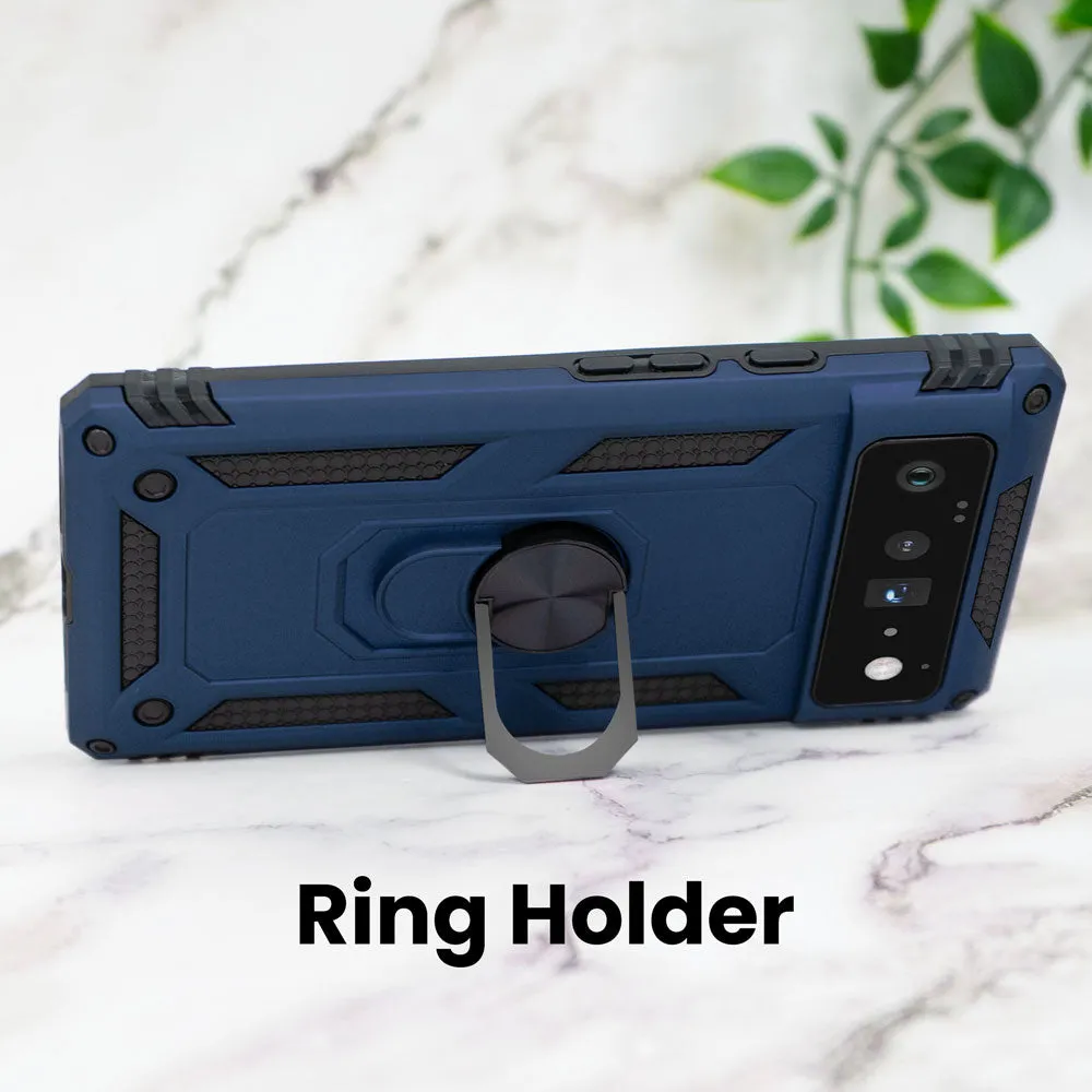 Google Pixel 6 Pro Case, Heavy-Duty with Ring Holder