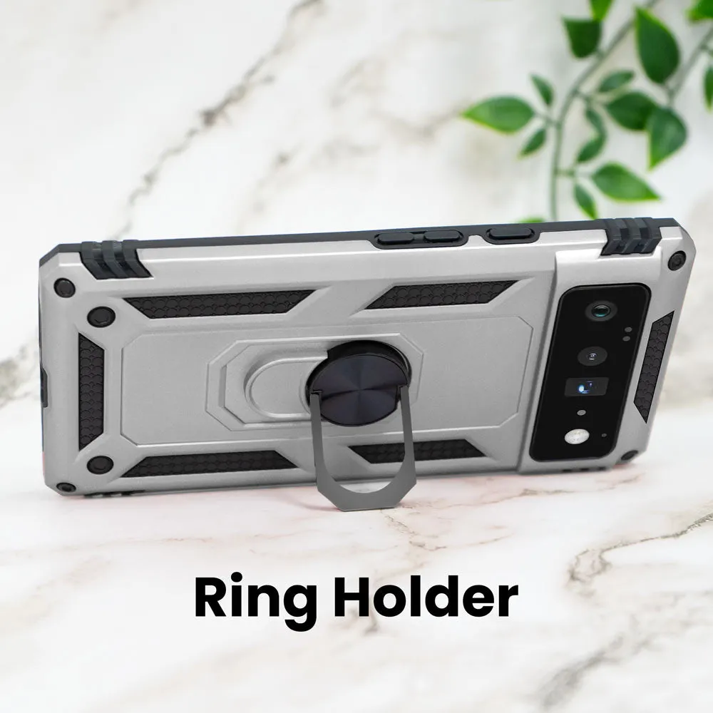 Google Pixel 6 Pro Case, Heavy-Duty with Ring Holder