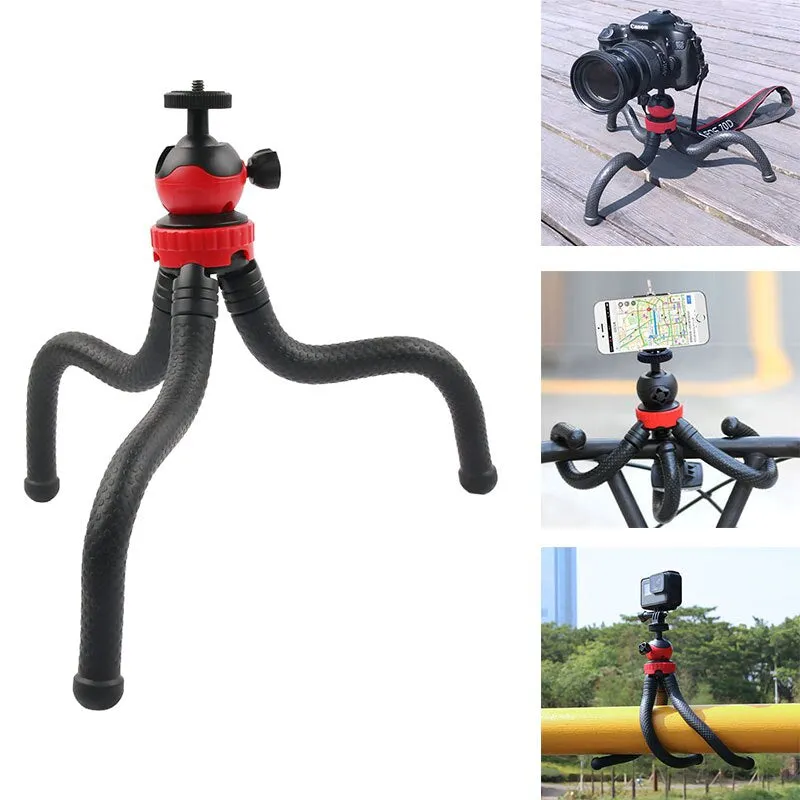 Hridz 360 Degree Flexible Octopus Portable Tripod Heavy Duty Stand with Ball Head for GoPro DSLR Camera