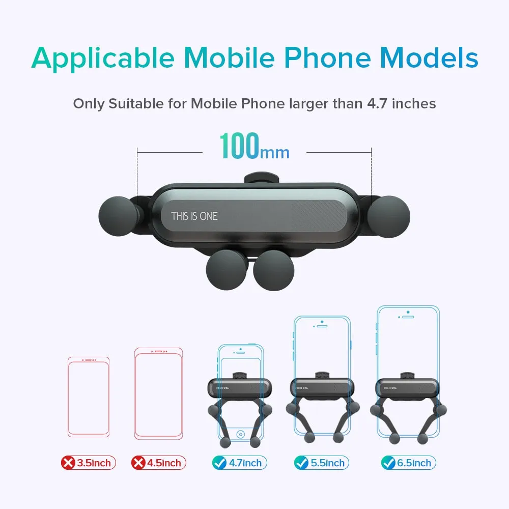 INIU Gravity Car Holder For Phone in Car Air Vent Clip Mount No Magnetic Mobile Phone Holder GPS Stand For iPhone XS MAX Xiaomi