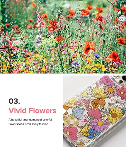 iPhone 13 Back Cover Case | Fusion Design - Vivid Flowers