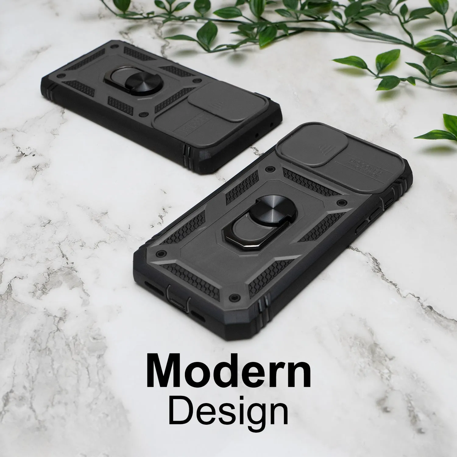 iPhone 13 Case - Heavy-Duty, Ring Holder, Camera Cover