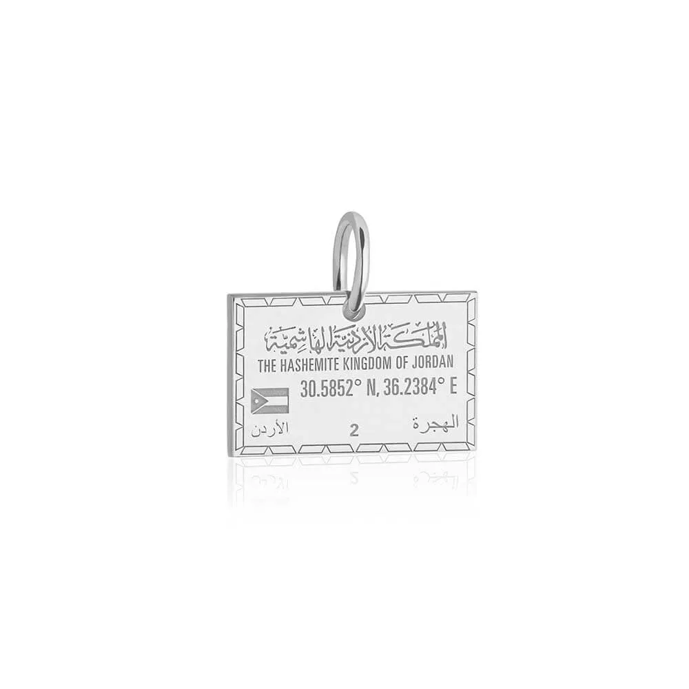 Jordan Passport Stamp Charm Silver