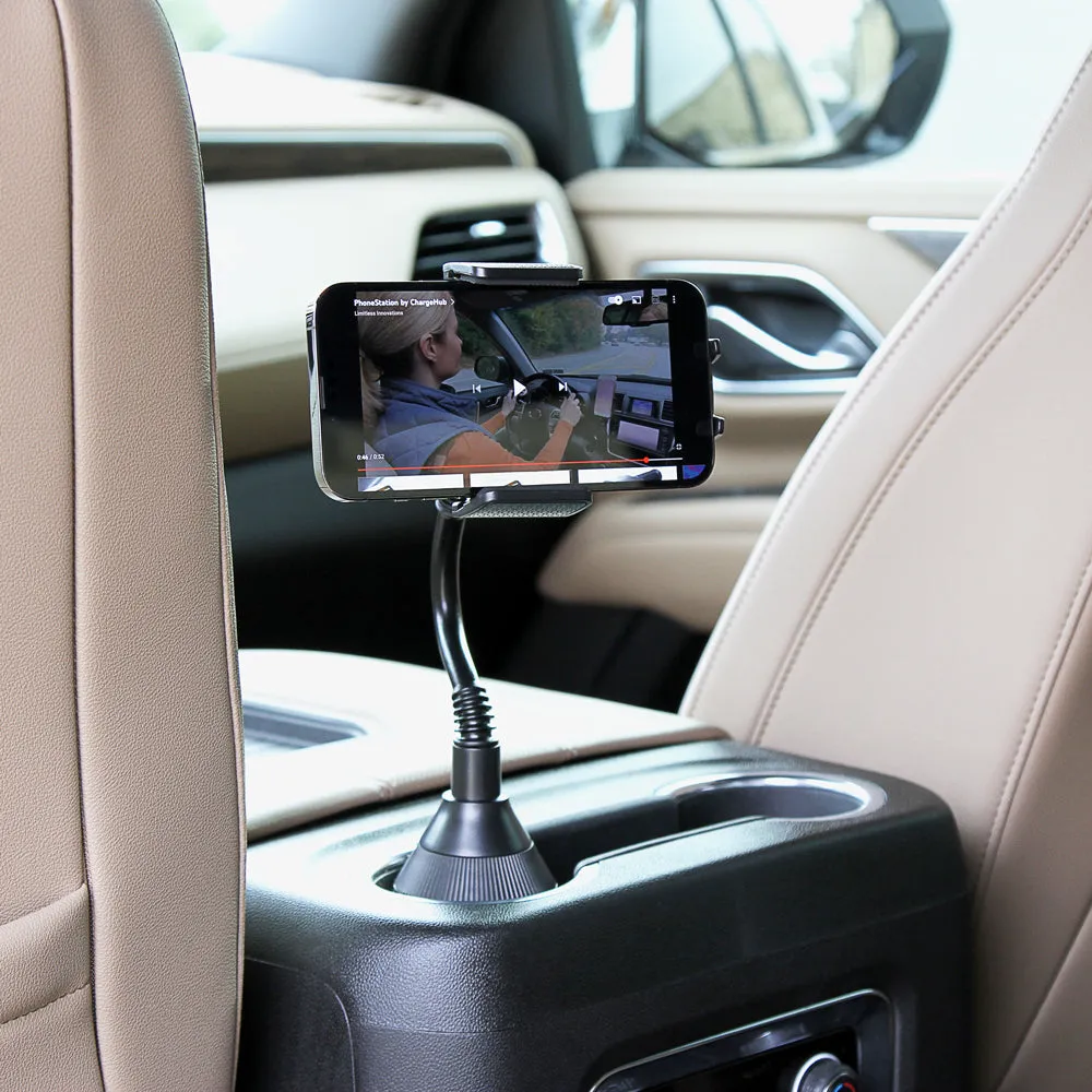 Limitless PhoneStation - Cup Holder Phone Mount with Adjustable Base, Flexible Neck, & Air Vent Clip